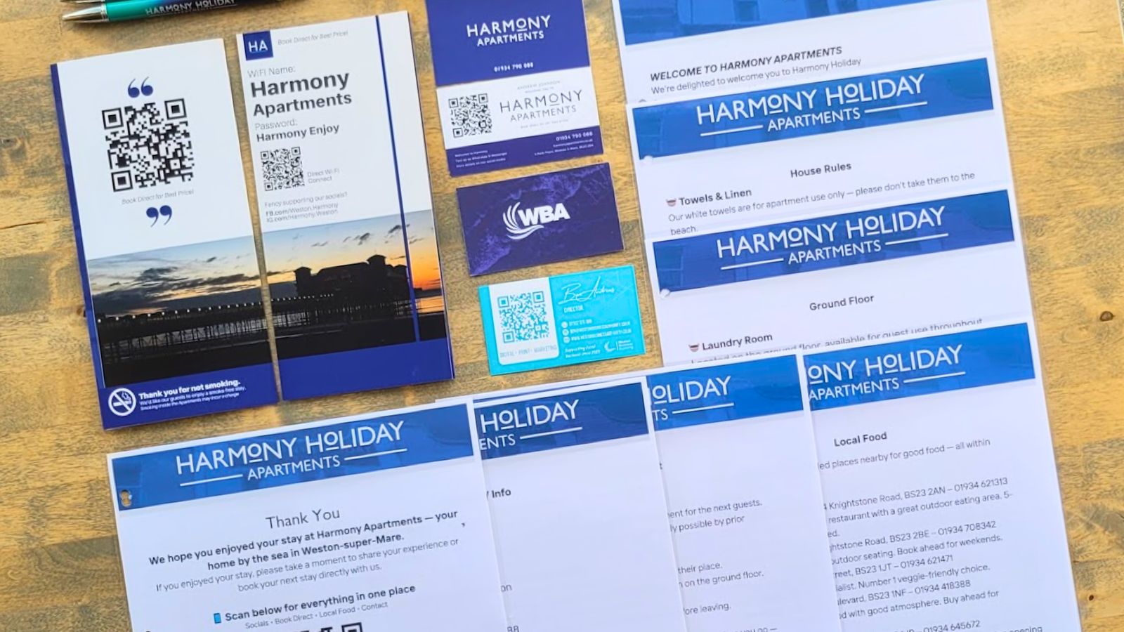 Holiday-let welcome pack and guest guide for Harmony Apartments